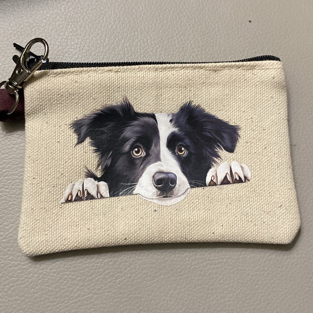 zippered  Coin accessory Pouch with Dog pick one - Picture 3 of 13